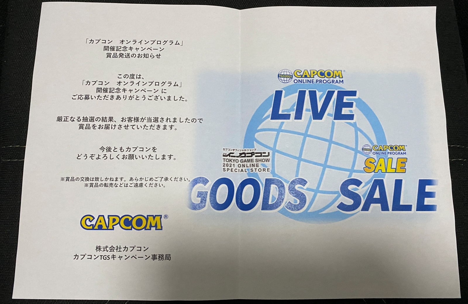 Tgs21 Capcomキャンペーンに当選しました げみろぐ